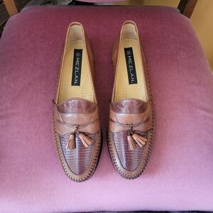 Mezlan Brown Leather Tassel Loafers
